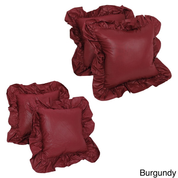 Blazing Needles Ruffled Throw Pillows (Set of 4)