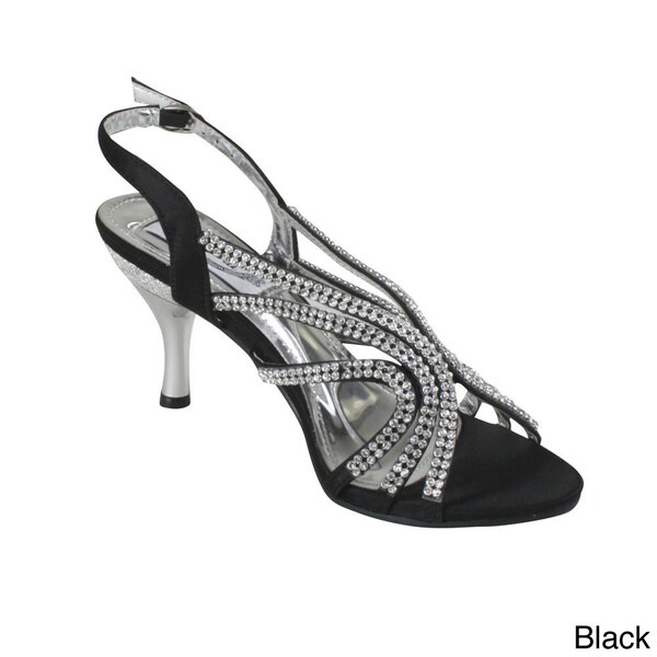Italina Women's Rhinestone Straps Slingback Kitten-heels - 16120041 ...