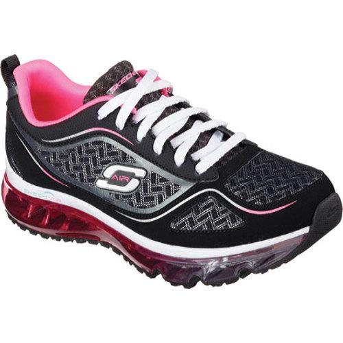 Womens Skechers Skech Air Supreme Training Shoe Black/Hot Pink