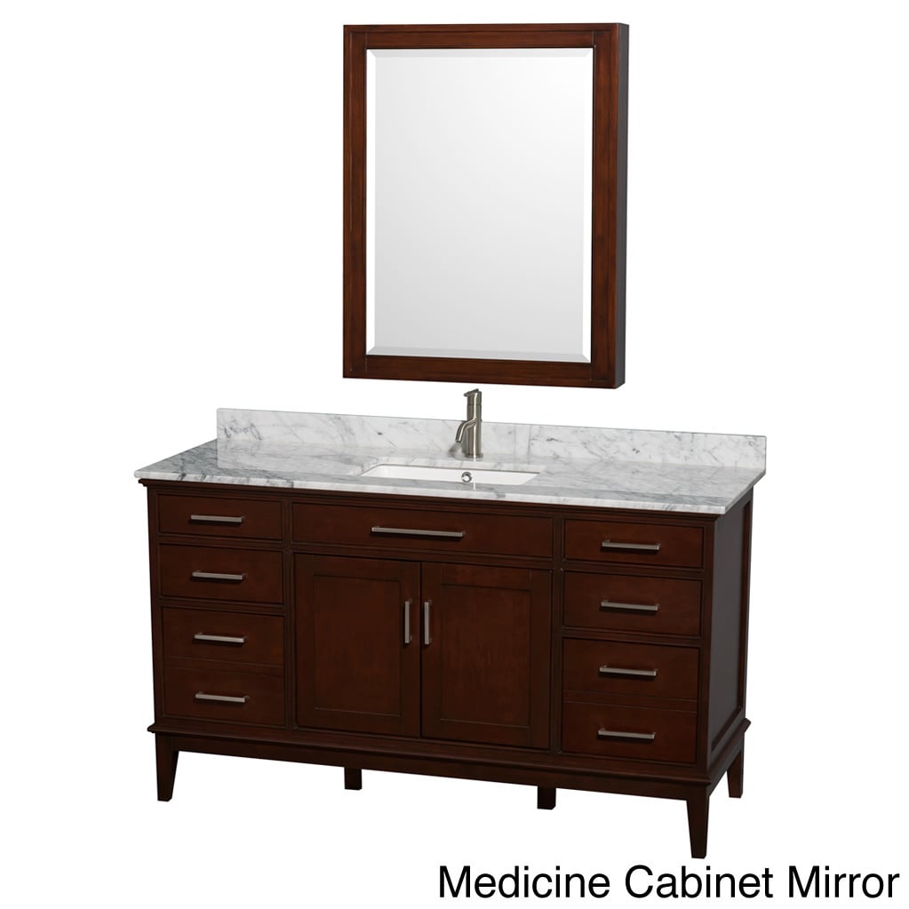 Wyndham Collection Wyndham Collection Hatton 60 inch Dark Chestnut Carrera Counter Single Vanity Brown Size Single Vanities