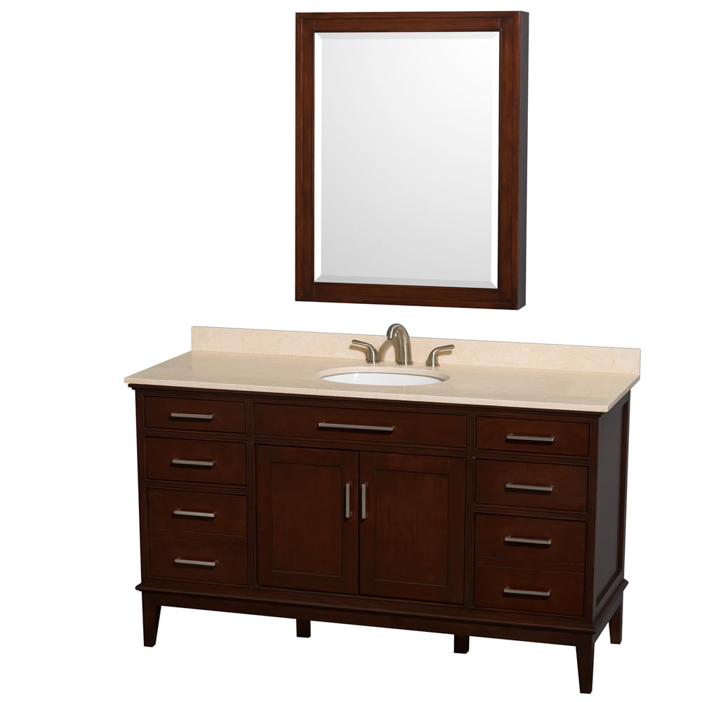 Wyndham Collection Wyndham Collection Hatton 60 inch Dark Chestnut Ivory Counter Single Vanity Brown Size Single Vanities