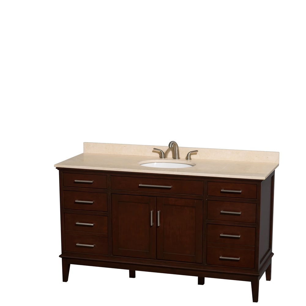 Wyndham Collection Wyndham Collection Hatton 60 inch Dark Chestnut Ivory Counter Single Vanity Brown Size Single Vanities