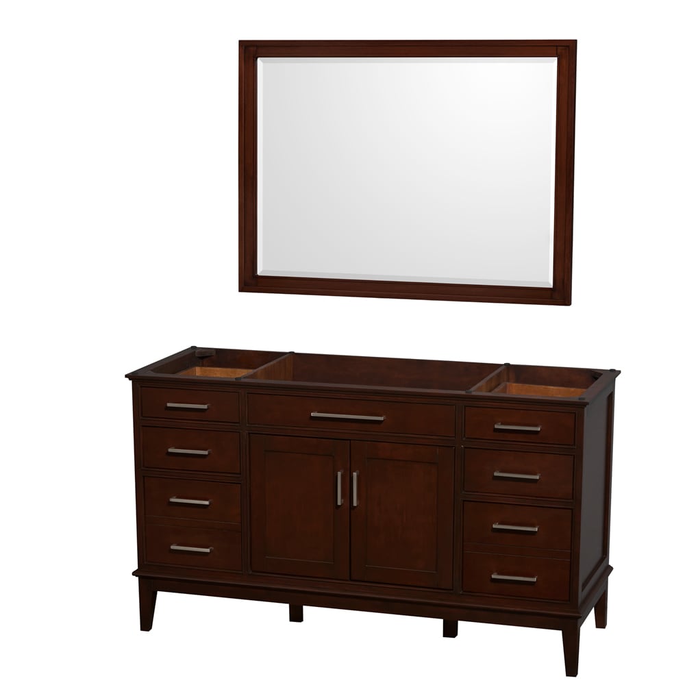 Wyndham Collection Hatton 60 inch Dark Chestnut Ivory Counter Single Vanity