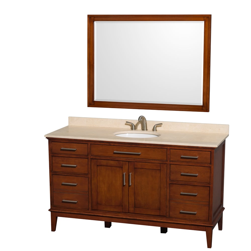 Wyndham Collection Hatton 60 inch Light Chestnut Single Vanity