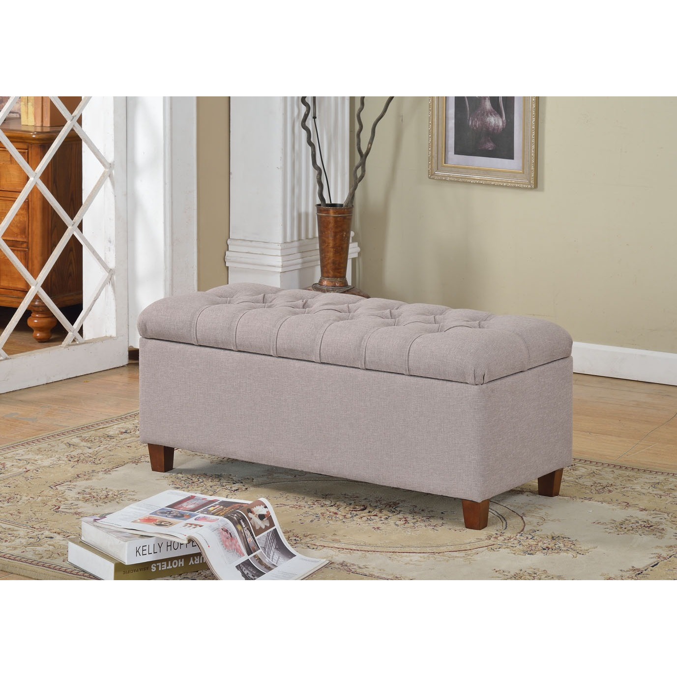 Kinfine Tufted Camel Storage Bench