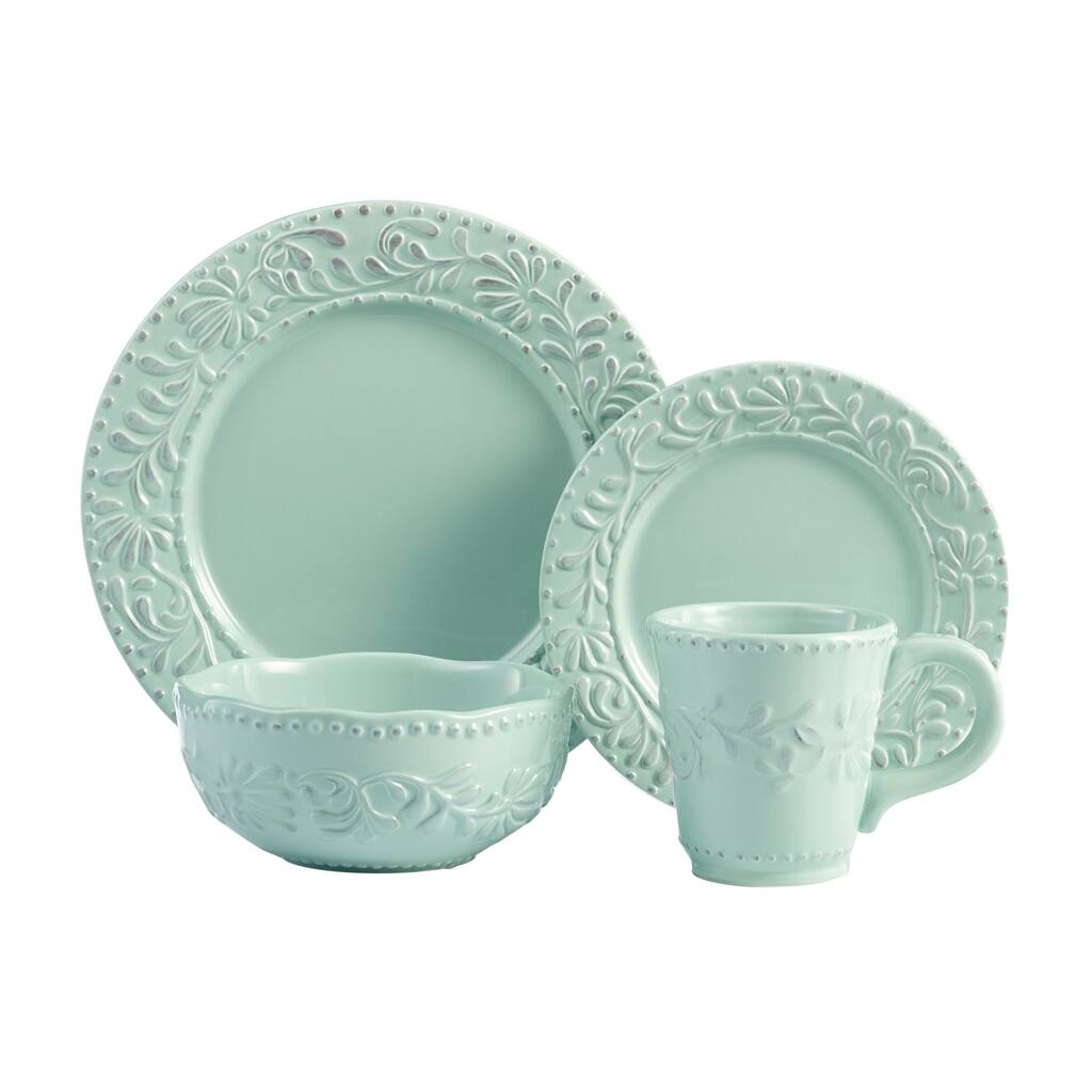 American Atelier Bianca Jade 16-piece Earthenware Dinnerware Set