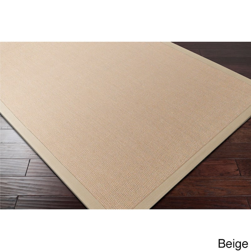 Handwoven Eco Natural Fiber Jute Cotton Bordered Casual Area Rug - 2' x 3' - Beige