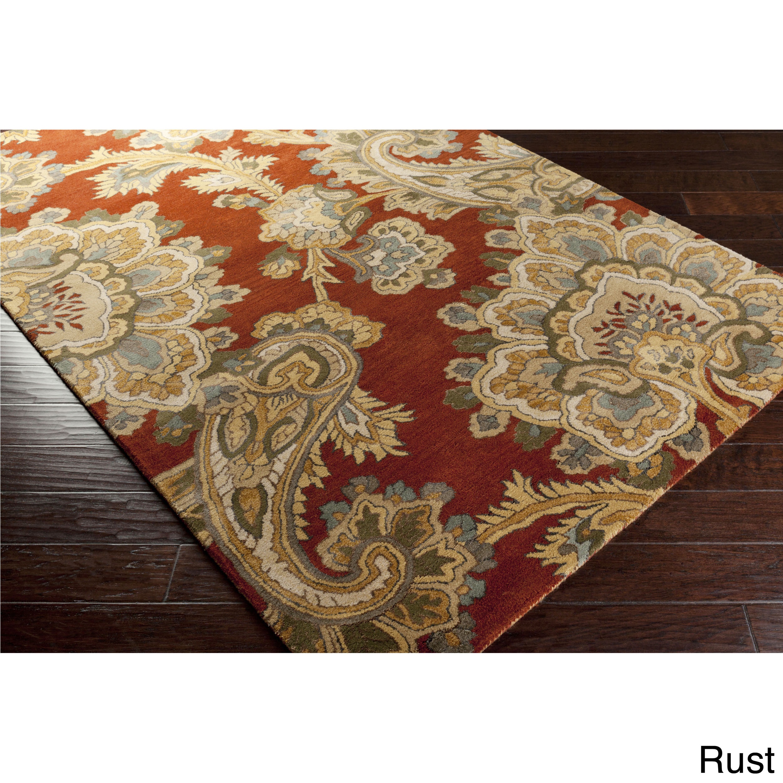 Hand tufted Wool Transitional Paisley Area Rug (5 X 8)