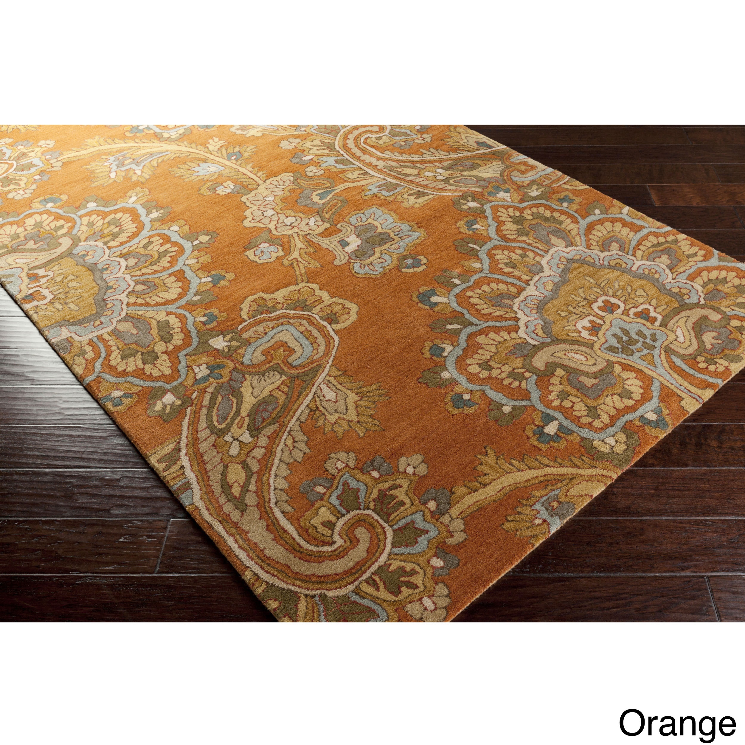 Hand tufted Wool Transitional Paisley Area Rug (5 X 8)