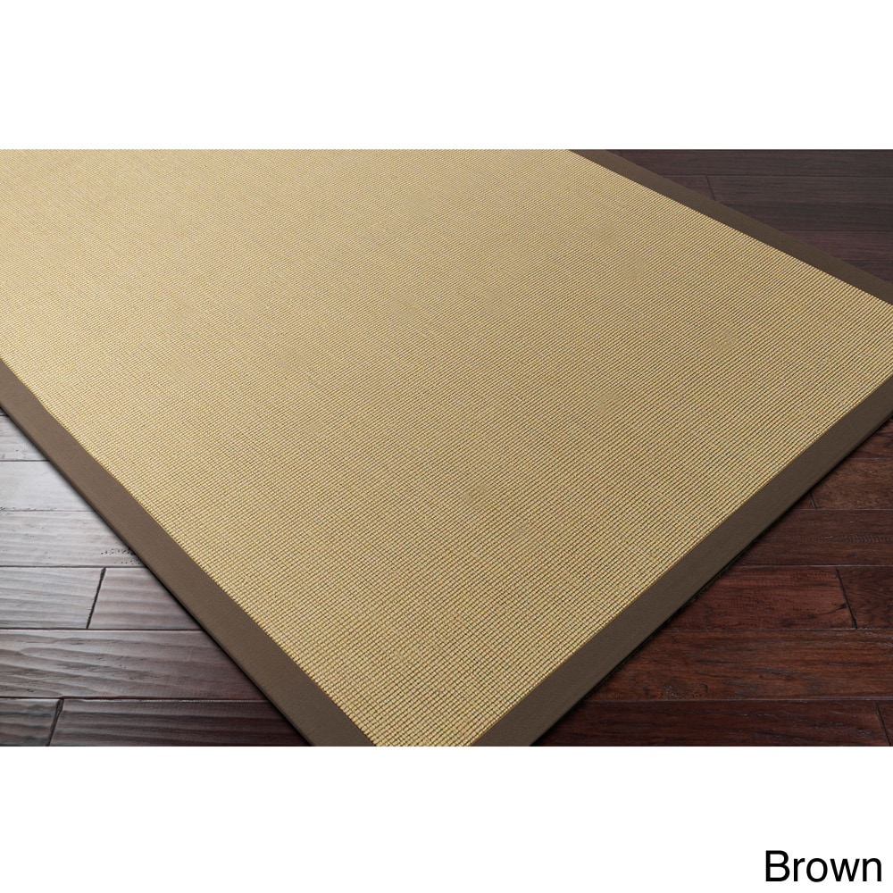 Surya Carpet, Inc. Hand woven Eco Natural Fiber Jute Cotton Bordered Casual Area Rug (8 X 10) Brown Size 8 x 10