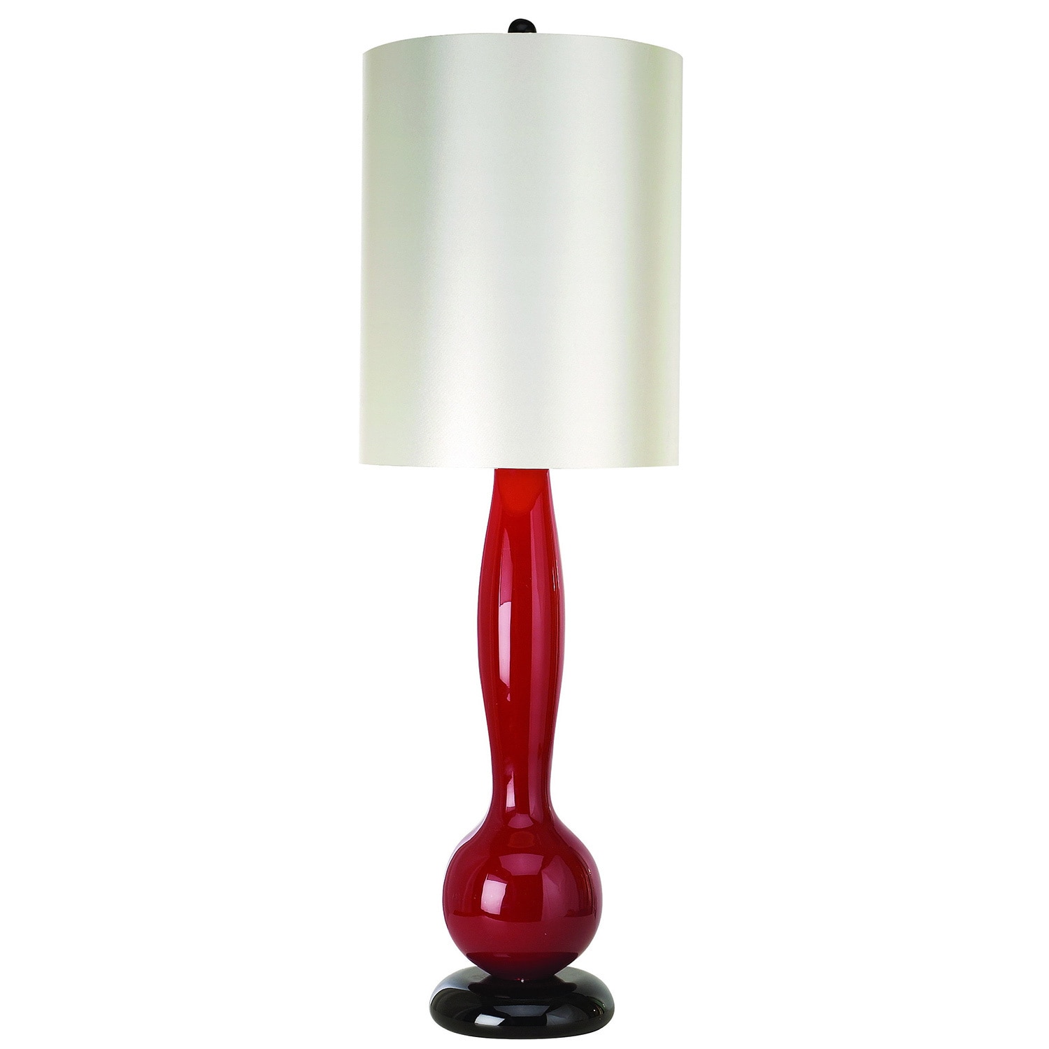 Isis Crimson 1 light Ebony Lacquer/ White Table Lamp