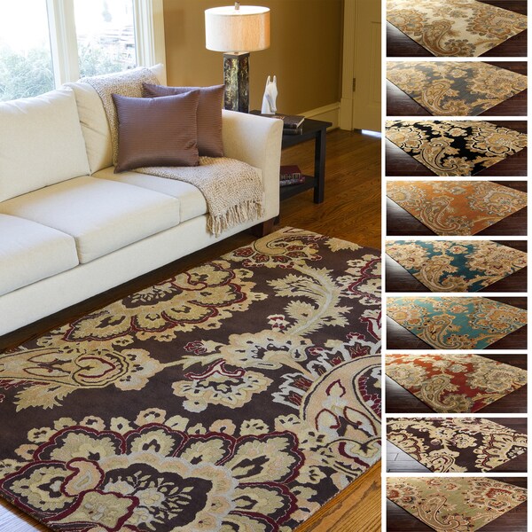 Hand-Tufted Wool Transitional Paisley Area Rug - 9' x 13'