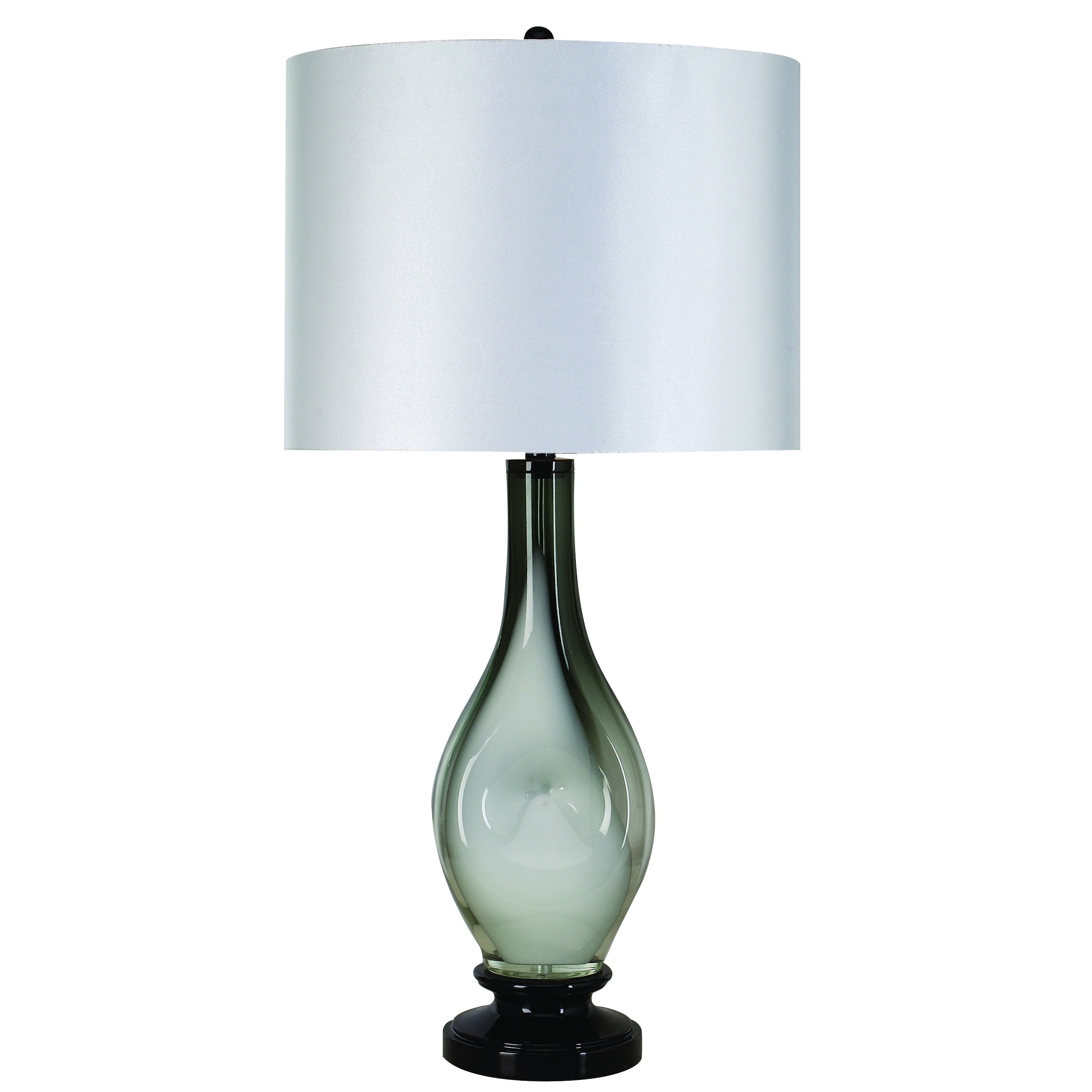 Dorian 1 light Glacial Glass Ebony Table Lamp