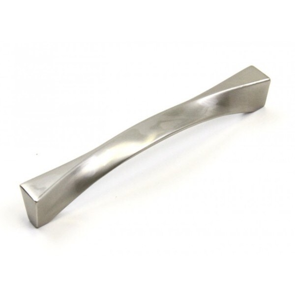 Contemporary Twisted Brushed Nickel 6.5-inch Bar Pull Handles (Case of ...