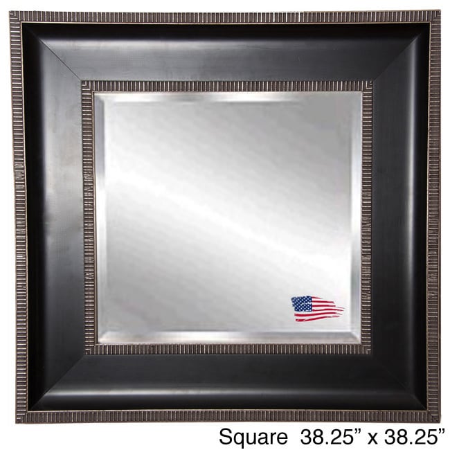 Rayne American Made Black/silver Caged Trim Wall Mirror