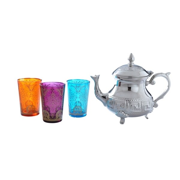 Shop Handmade Moroccan Tea Set (India) Free Shipping Today