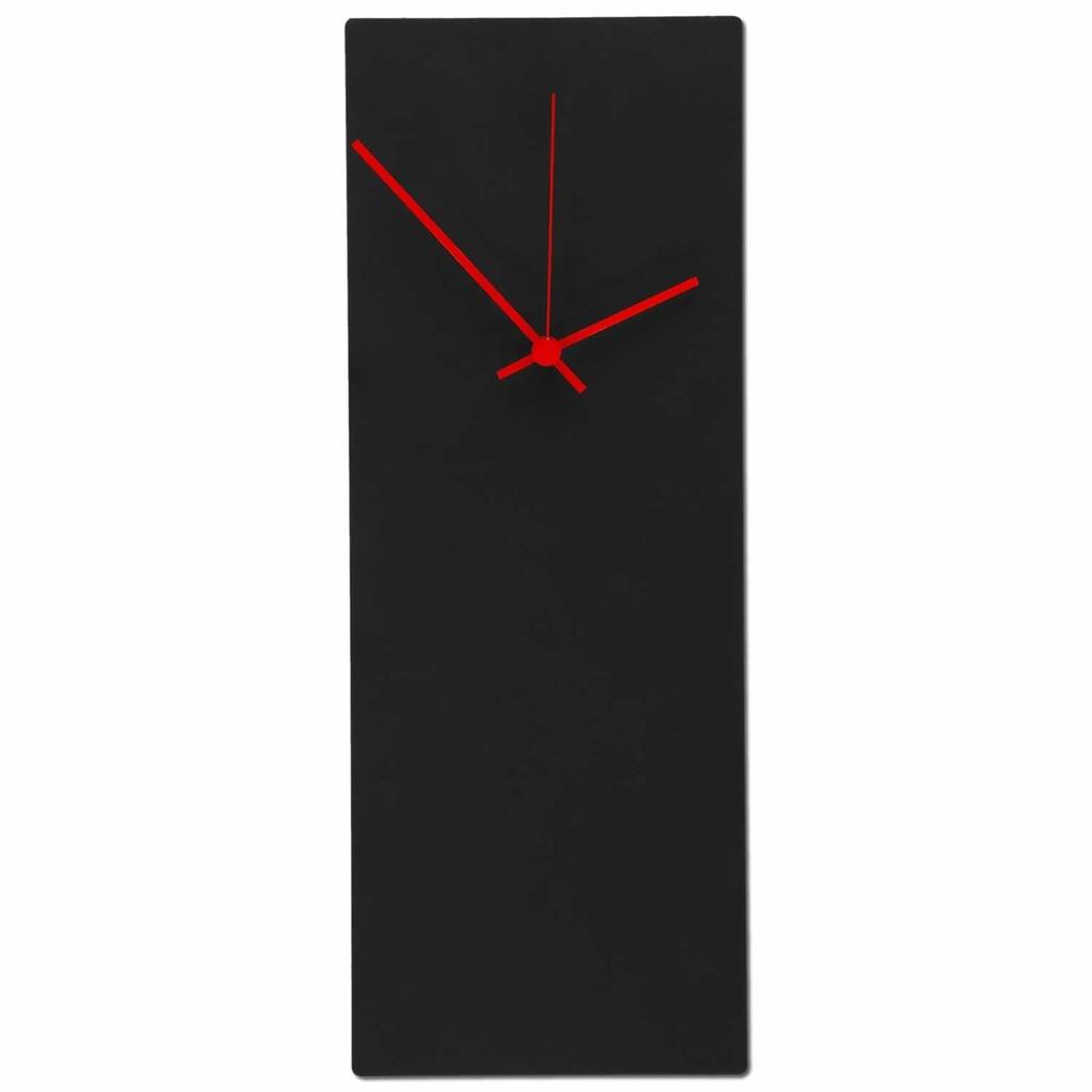 Large Blackout Modern Black Metal Wall Clock
