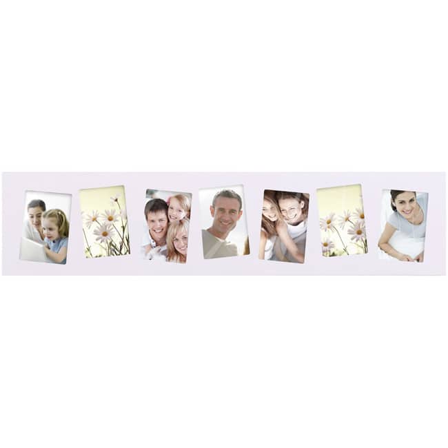Adeco White Wood Photo Frame Wall Hanging Decoration