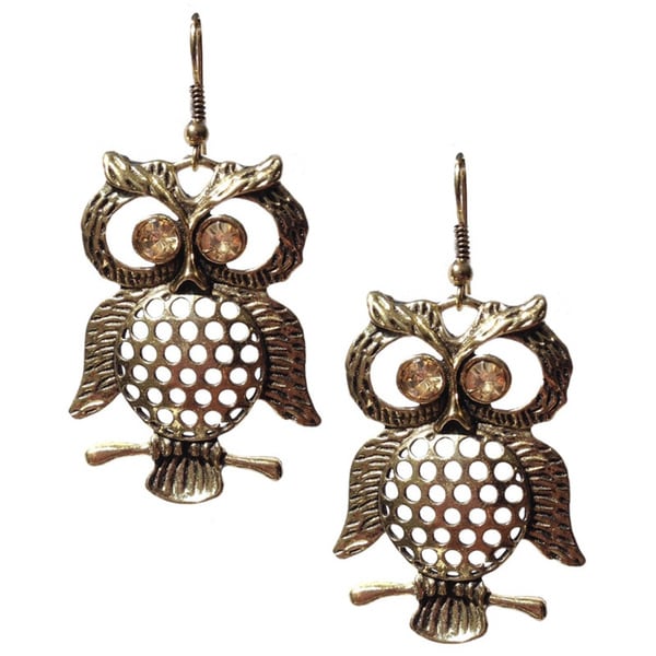 Antiqued Finished Wise Owl Dangle Earrings Free Shipping On Antiqued Finished Wise Owl Dangle Earrings