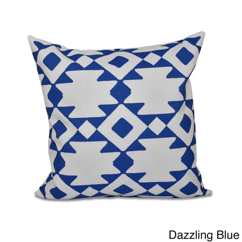16 x 16-inch Geometric Decorative Throw Pillow - Dazzling Blue