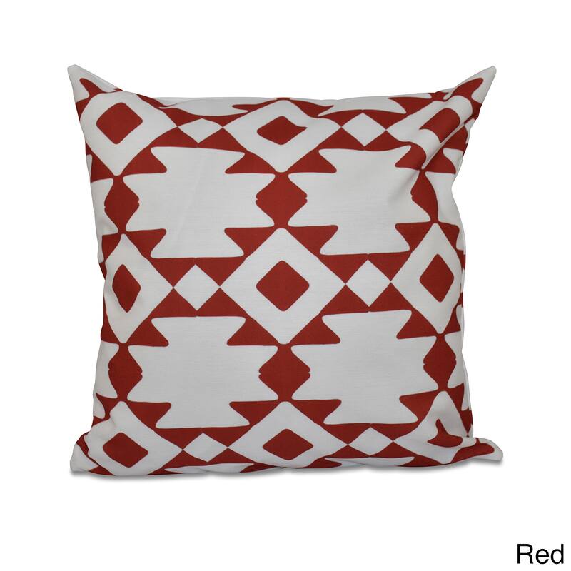 16 x 16-inch Geometric Decorative Throw Pillow - Red