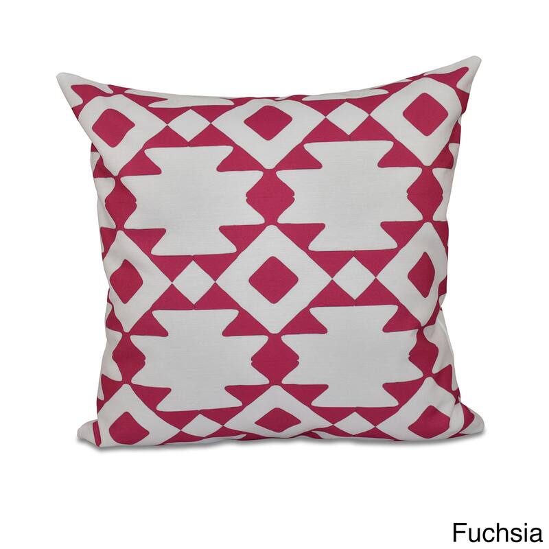 16 x 16-inch Geometric Decorative Throw Pillow - Fucshia