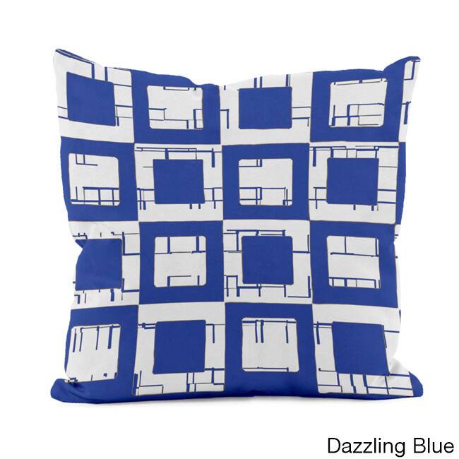 20 x 20-inch Layered Geometric Print Decorative Throw Pillow - Dazzling Blue