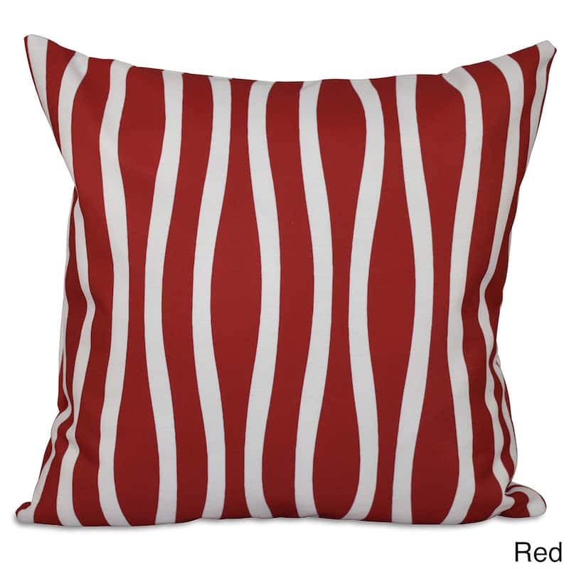 20 x 20-inch Curvy Stripe Decorative Throw Pillow - Red