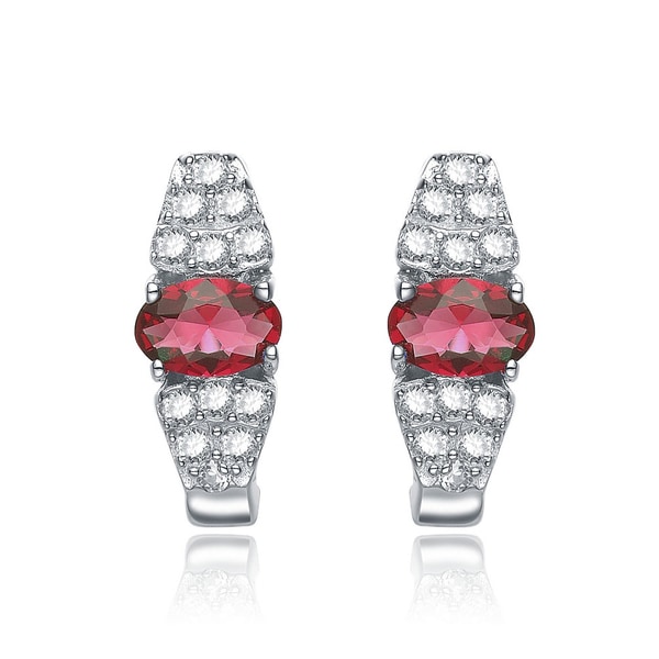 Collette Z Sterling Silver Red Cubic Zirconia Earrings Free Collette Z Sterling Silver Red Cubic Zirconia Earrings