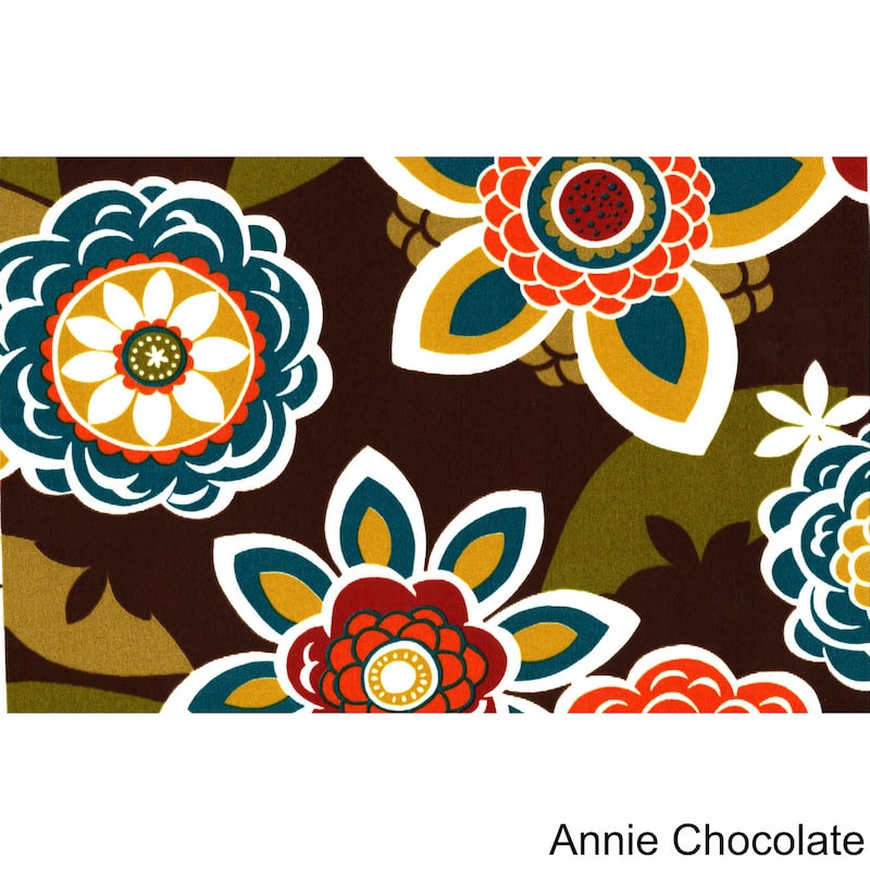 Blazing Needles 20-inch All-Weather Outdoor Chair Cushion (Set of 2) - 19" x 19" - Annie Chocolate