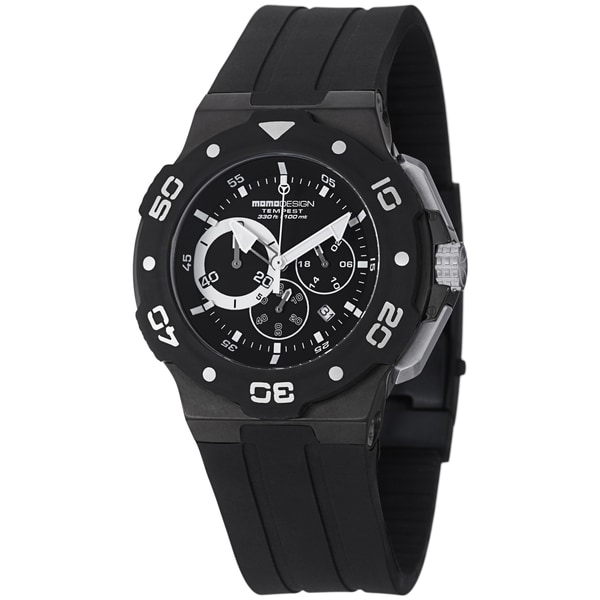 Momo Design Mens MD1004BK 02BKWT RB Tempest Black/White Dial Rubber Strap Watch MOMO Design Mens More Brands Watches