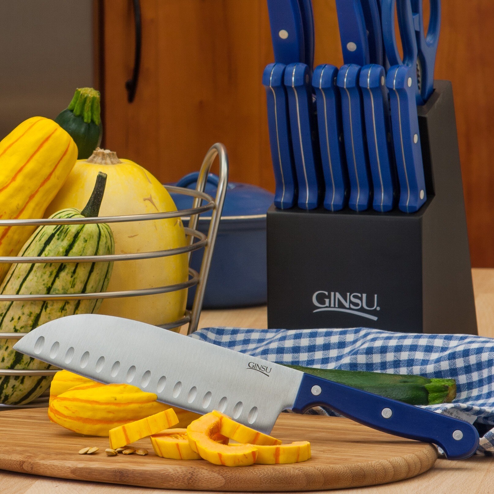 Ginsu Essential Series 14-Piece Stainless Steel Serrated Knife Set