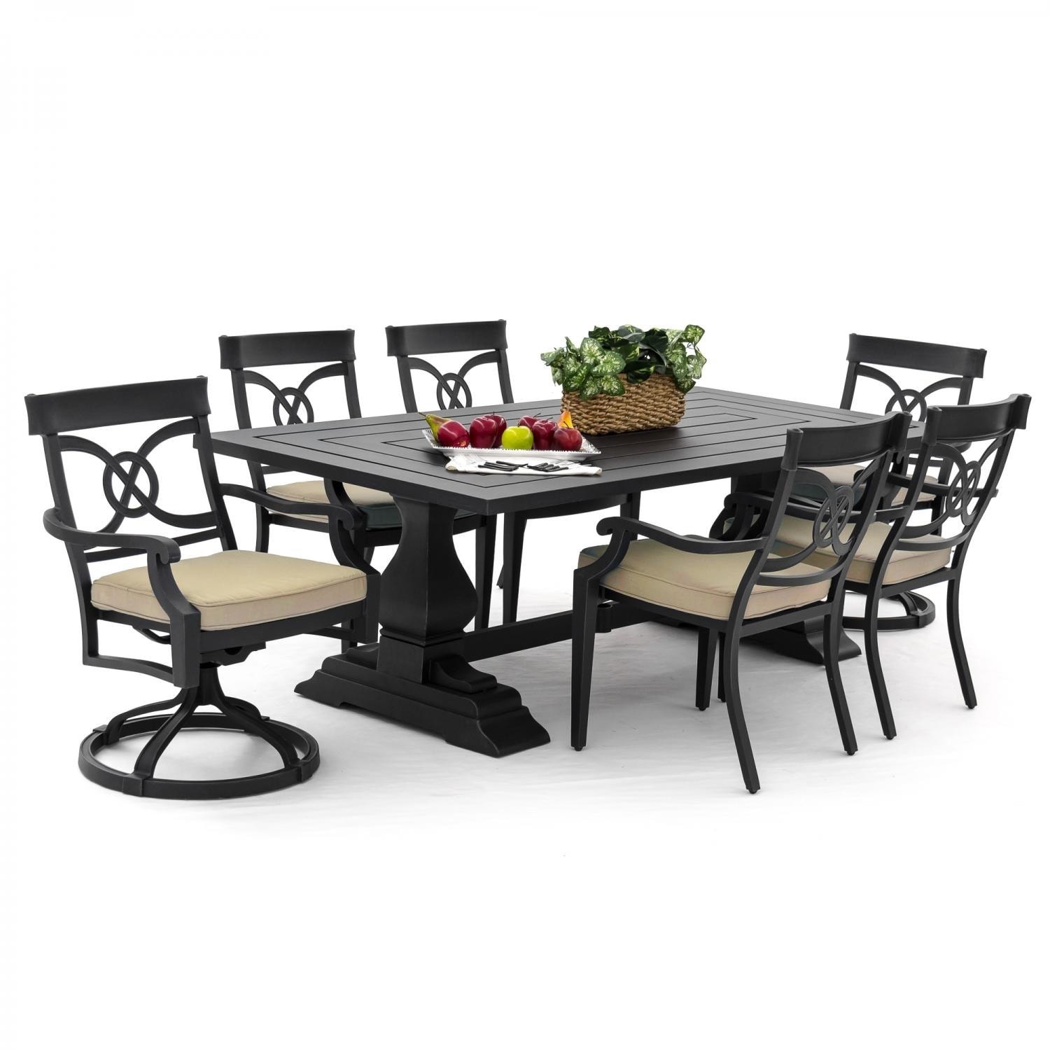 Lakeview Outdoor Designs St. Charles 7 piece Cast Aluminum Patio Furniture Dining Set Multi Size 7 Piece Sets