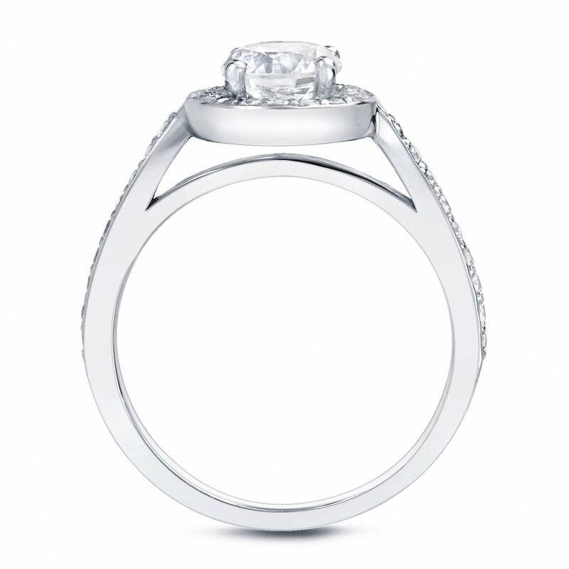 Auriya 14k Gold 1ctw Round Halo Diamond Engagement Ring Certified