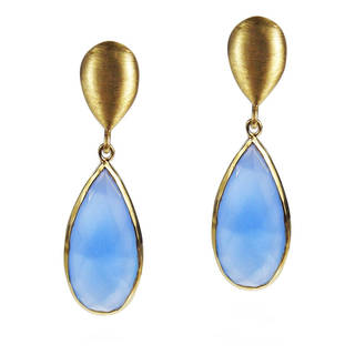 Oravo 14k White Gold 2 1 4ct Tgw Citrine Oval Cut 10ct Tdw Handmade Teardrop Elegance Blue Chalcedony Gold Over S