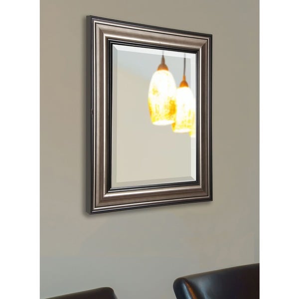American Made Rayne Antique Silver and Black Wall/ Vanity Mirror - Black/Silver