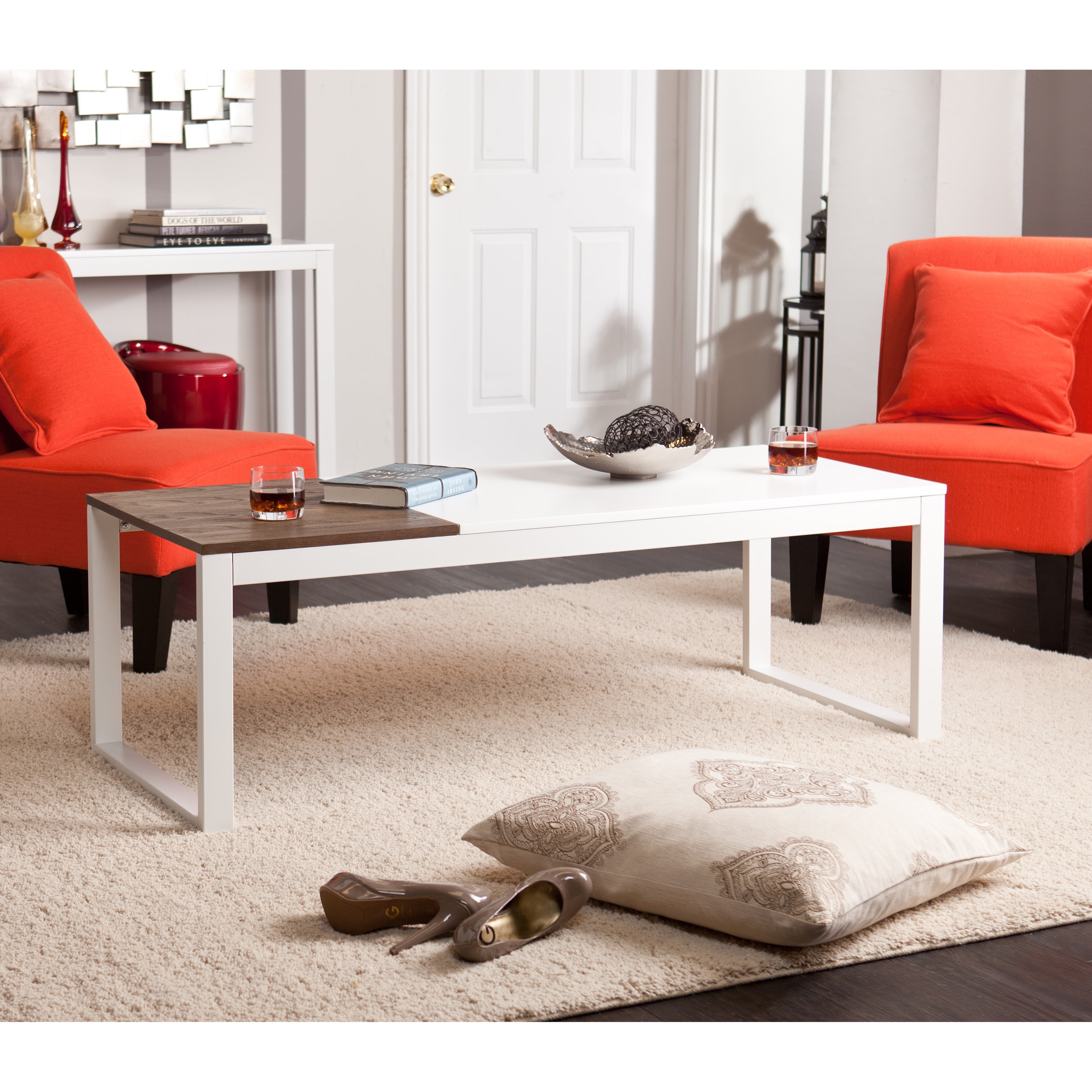 SEI Furniture Lydock White Cocktail Table