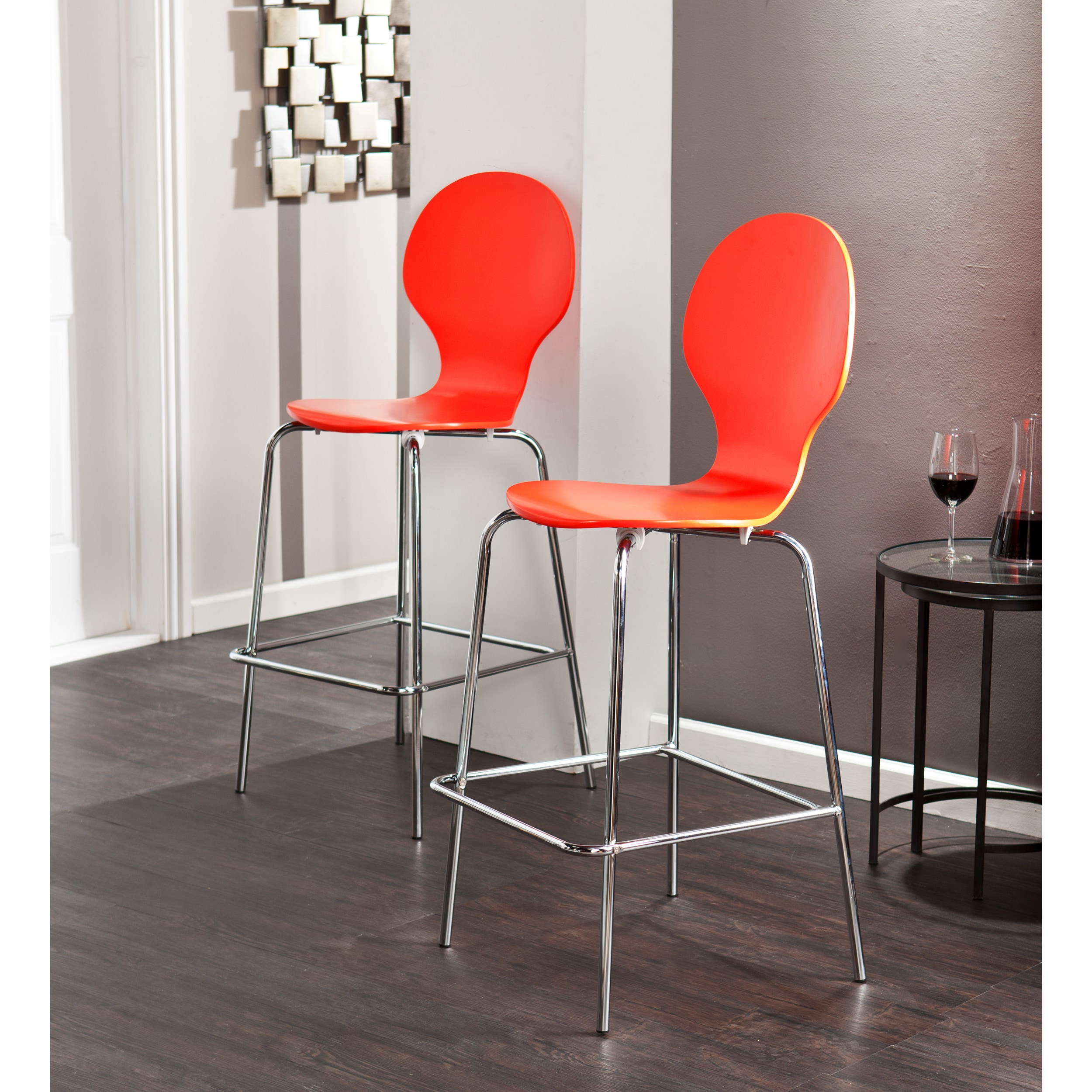 Holly   Martin Conbie Red orange Barstools (set Of 2)