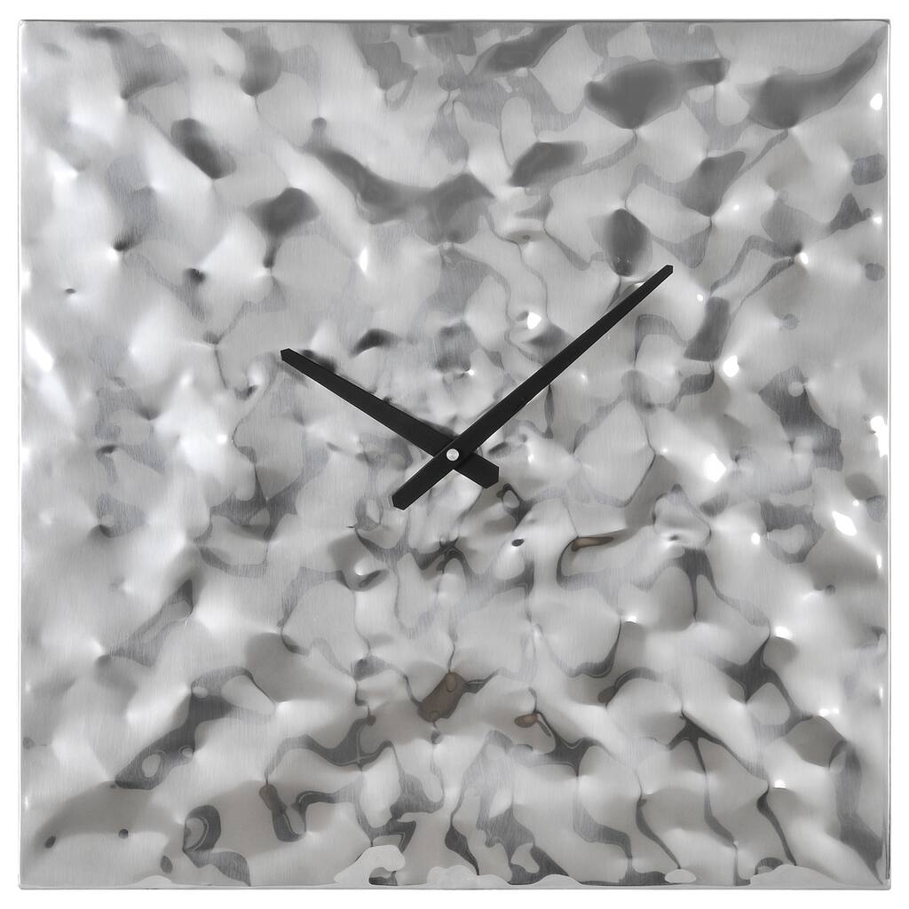 Ren Wil Couture Silver Metal Wall Square Clock