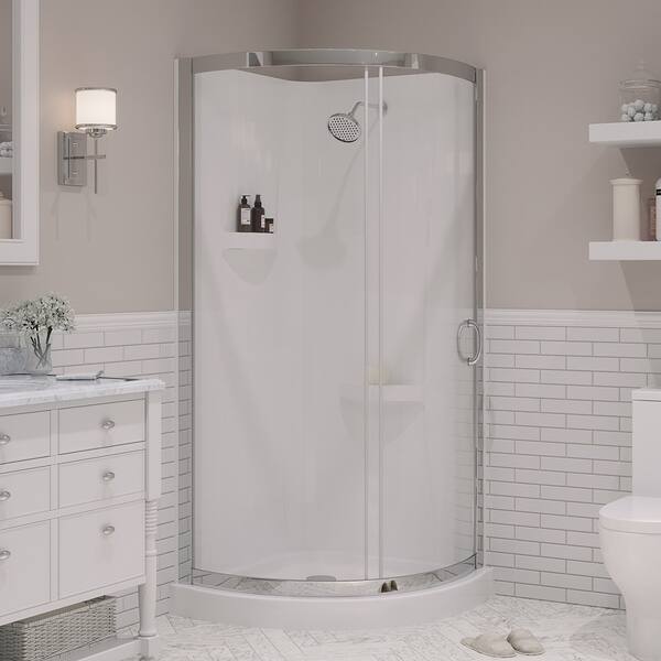 Shop Ove Decors Breeze 34 Inch Round Corner Shower Enclosure Overstock 8904380