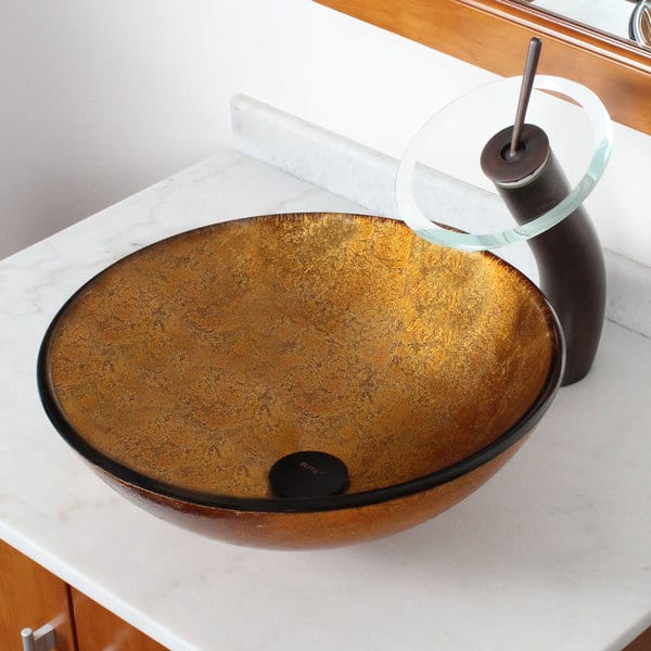 Shop Elite 1201 F22t Metallic Bronze Foil Handcrafted Vessel Sink