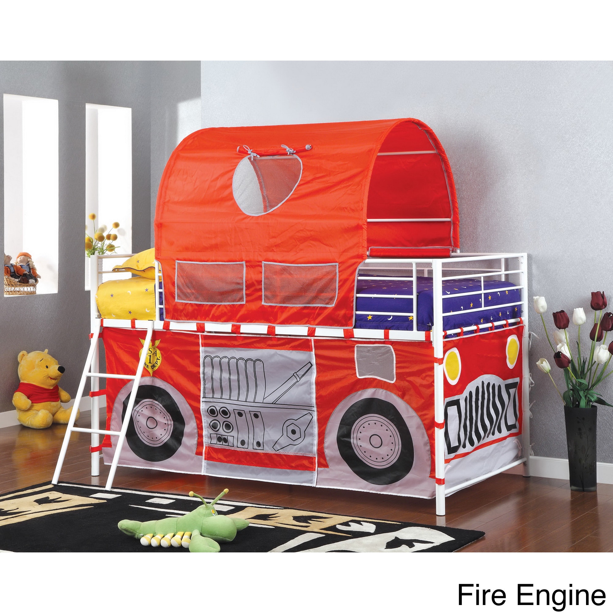 Furniture Of America Florenzia Twin Loft Bed With Tent Playhouse