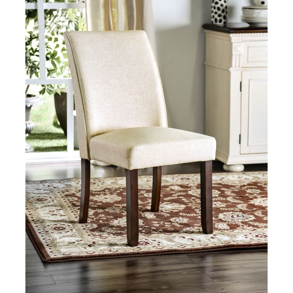 Furniture of America Lind Transitional Ivory Dining Chairs Set of 2 (Ivory)