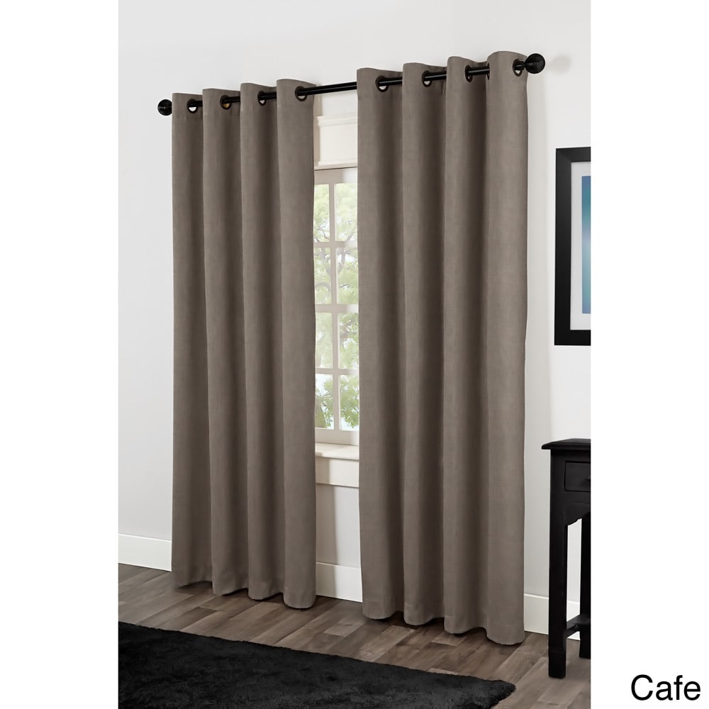 Amalgamated Textiles Inc. Rita Grommet Top 84 Inch Curtain Panel Pair Brown Size 54 x 84