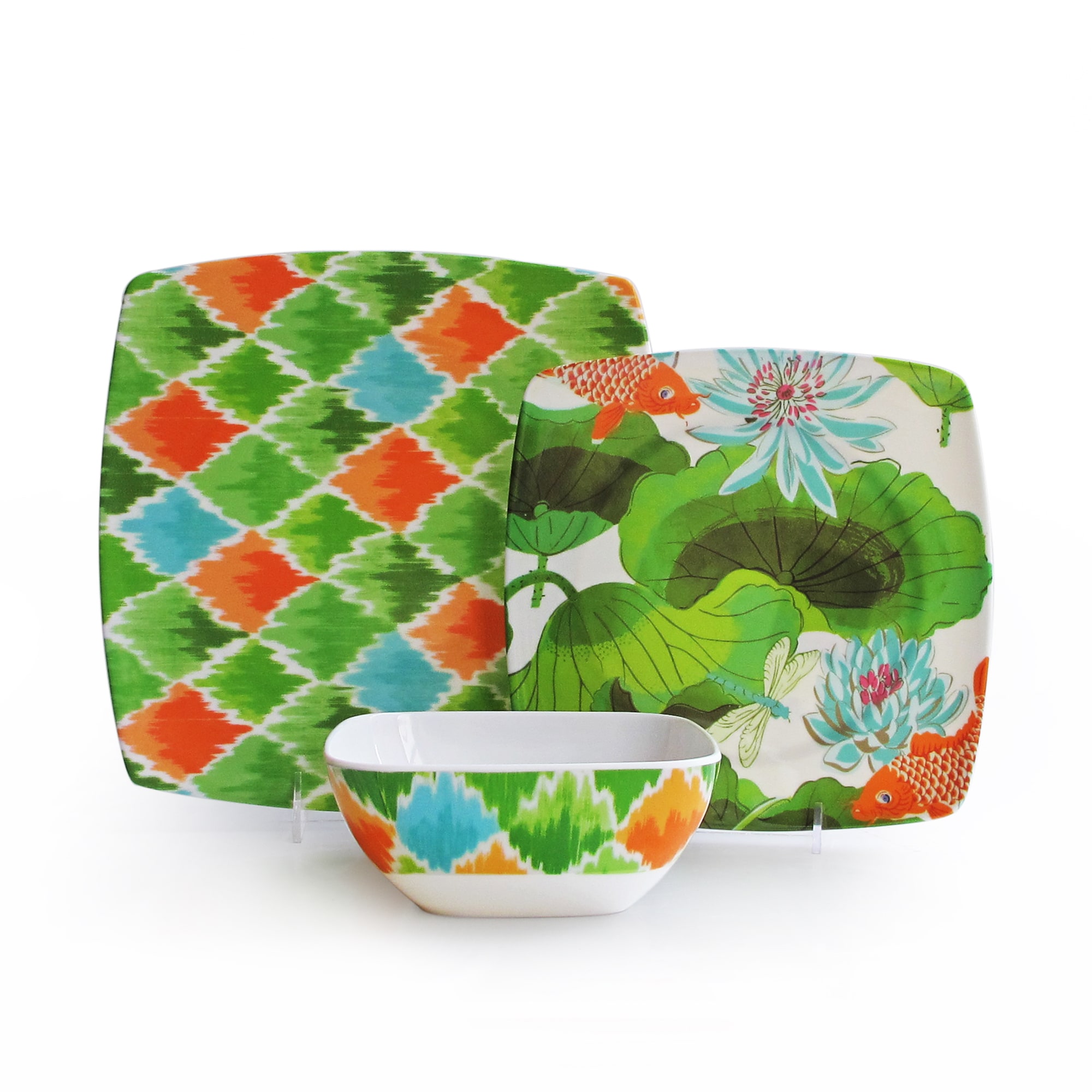 Multi floral Tropical Print 12 piece Dinnerware Set