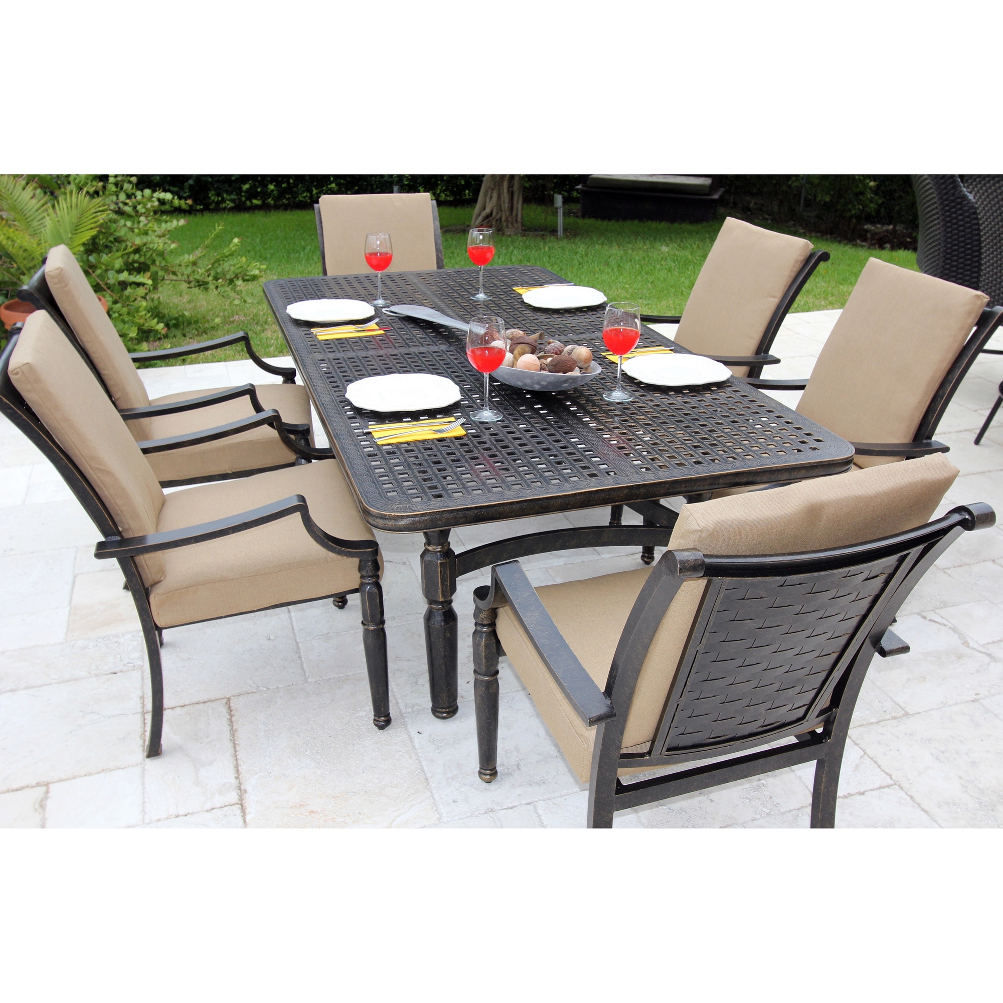 Bellini Bromley Woven Cast 7 piece Dining Set Black Size 7 Piece Sets