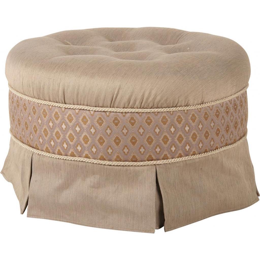 Biltmore Golden Taupe Round Upholstered Ottoman