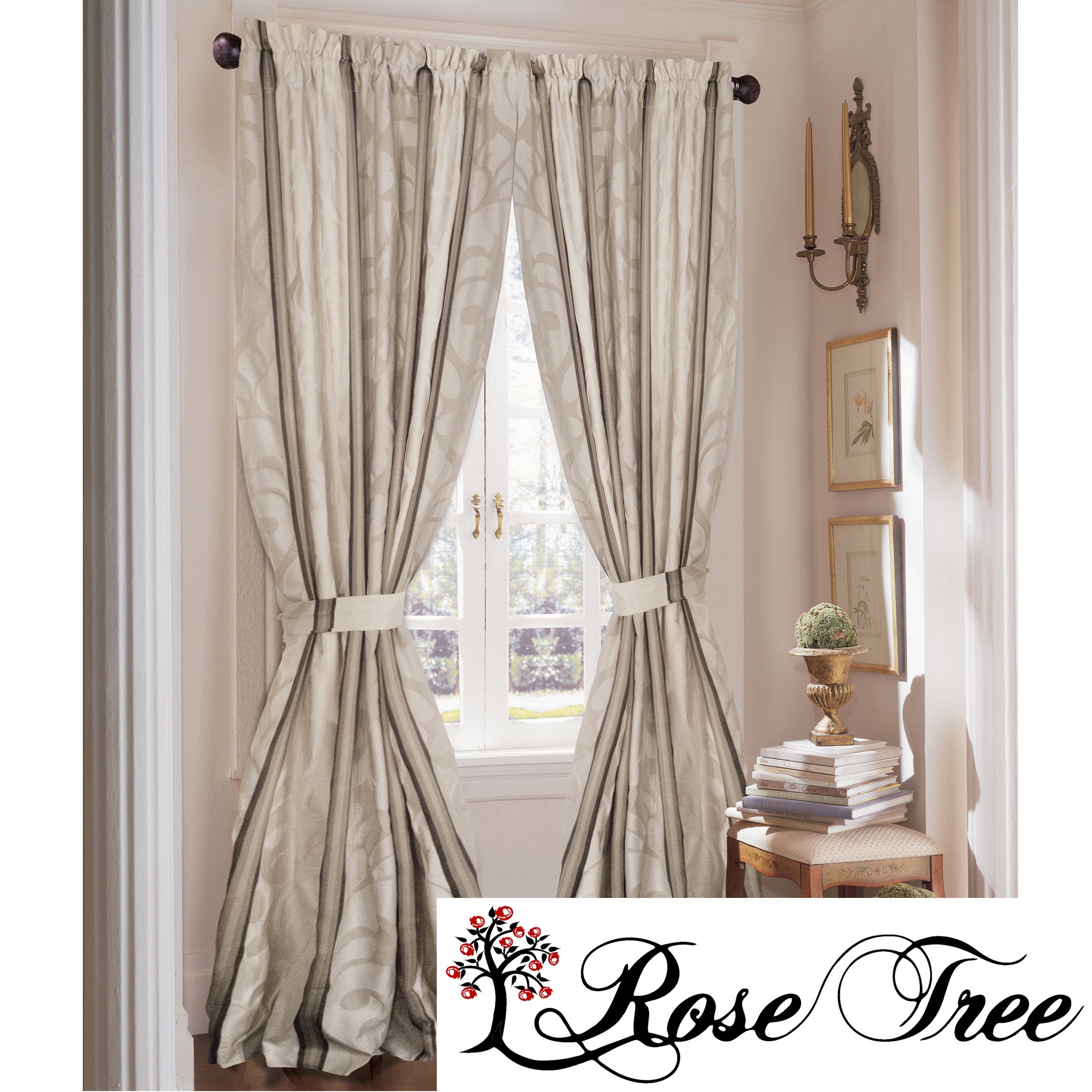 Rose Tree Rose Tree Wingate Leaf Curtain Panel Pair Multi Size 50 X 84