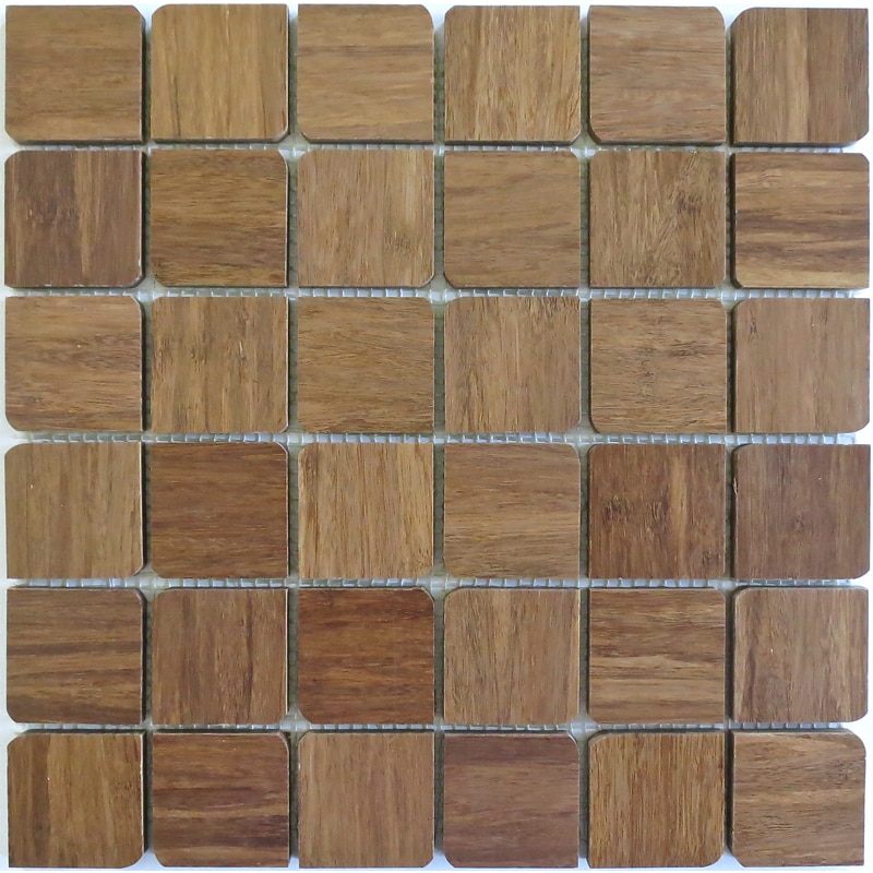 Harvest Bamboo French Roast Mosaics Petal Wooden Tiles