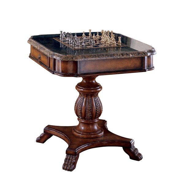 Vintage Wood and Stone Game Table